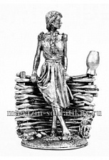 Миниатюра из олова 837 РТ Девушка у плетня - фото