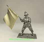 Миниатюра из металла Испанский знаменосец, 54 мм, Магазин Солдатики - фото