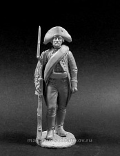 Сборная миниатюра из металла Рядовой егерских полков (2 вар.голов, 2 вар. рук) Россия 1799, 54 мм Chronos miniatures - фото