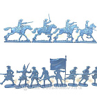 Солдатики из пластика Армия Карла XII. Северная война (8+4 шт, голубой металлик) 52 мм, Солдатики ЛАД