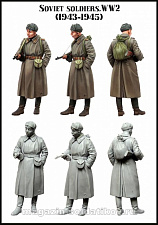 Сборная миниатюра из смолы ЕМ 35137 Советский солдат 1943-1945 гг. ВМВ 1/35 Evolution - фото