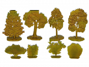 Солдатики из пластика Деревья и кусты. Осень 2, желто-зеленый цвет), Воины и битвы - фото