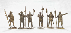 Солдатики из металла Английская пехота (наб. 6 шт,) 40 мм, Бронзовая коллекция