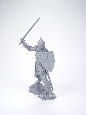 Сборная миниатюра из смолы 75028R Рыцарь Великого Княжества Литовского XV в. 75 мм, Солдатики Публия - фото