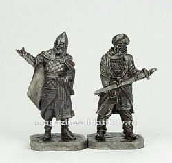 Солдатики из металла Набор из двух фигурок «Сарацины» (пьютер), 40 мм, Солдатики Публия