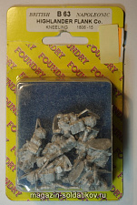 Фигурки из металла B 63 Фланговая рота хайлендеров «на колено» 1805-15, 28 mm Foundry - фото