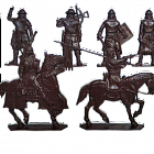 Солдатики из пластика Барон Манфре и его люди, 54 мм (6 шт, цвет-коричневый, пластик, в коробке), Воины и битвы