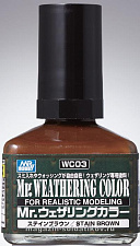 Краска 40мл MR.WEATHERING COLOR коричневый, Mr. Hobby - фото