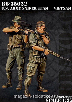 Сборная миниатюра из смолы US Army Sniper Team, (1/35), Bravo 6