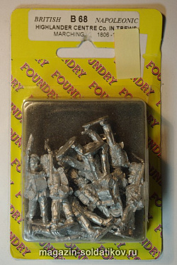 Фигурки из металла Центральная рота хайлендеров в тартановых брюках марширует 1806-15, 28 mm Foundry