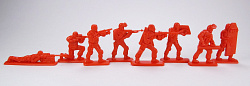 Солдатики из пластика СОБР, набор из 8 фигур (красный) 1:32, ИТАЛМАС