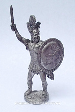 Миниатюра из олова Спартанский царь Леонид, 430 г. до н.э., 54 мм, Россия - фото