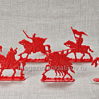 Солдатики из пластика Русские конные витязи (6 шт, пластик, красный) Воины и битвы