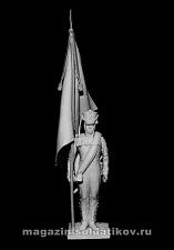 Сборная миниатюра из металла Русский знаменосец пехотных полков, 1812 г, 54 мм, Chronos miniatures - фото
