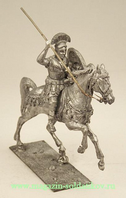Миниатюра из металла Греческий всадник с копьем, 54 мм, Магазин Солдатики