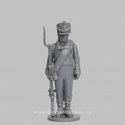 Сборная миниатюра из смолы Мушкетер (к ноге), Россия 1808-1812 гг, 28 мм, Аванпост