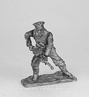 Миниатюра из олова Советский морской пехотинец с пулемотом (черный бушлат),1941-1945 гг., 54мм, Три богатыря - фото