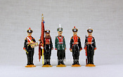 Солдатики из металла окрашенные Лейб-Гвардии Преображенский полк 1914, набор 5 шт, 1:32, Гвардейскiй поход - фото