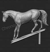 Сборная миниатюра из смолы Лошадь №14 - Аргентинская порода (на подставке), 54 мм, Chronos miniatures - фото