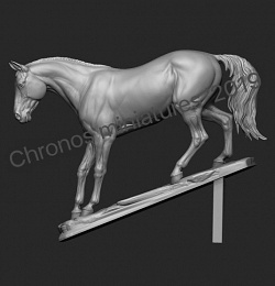 Сборная миниатюра из смолы Лошадь №14 - Аргентинская порода (на подставке), 54 мм, Chronos miniatures