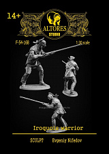 Сборные фигуры из смолы Воин-ирокез 54 мм, Altores Studio - фото