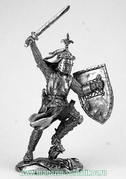 Миниатюра из металла Гийом Балнис, итальянский рыцарь. XIII век, 54 мм Новый век