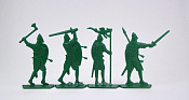Солдатики из пластика Войско Гарольда Годвинсона, дополнительный набор (4 шт, зеленый) 52 мм, Солдатики ЛАД - фото
