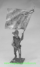 Миниатюра из металла Знаменосец гренадер немецких полков с батальонным знаменем, 54 мм, Россия - фото