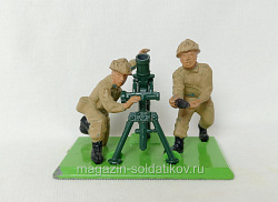 Британский миномет + 2 фигурки расчета (704-1628) (704-1628)