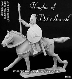 Сборная миниатюра из металла Рыцарь Дол Амрот с поднятым копьем , 32 мм, Mithril