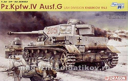 Сборная модель из пластика Д Танк Pz.Kpfw.IV Ausf.G LAH DIVISION KHARKOV 1943 (1/35) Dragon