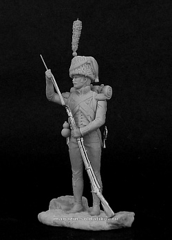 Сборная миниатюра из металла Вольтижер легкой пехоты, Франция, 1809-1812 гг., 54 мм, Chronos miniatures
