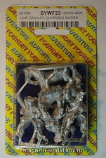 Фигурки из металла SYW F23 Линейная кавалерия в атаке с палашами (28 мм) Foundry - фото