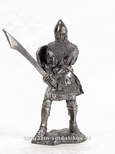 Миниатюра из олова Рыцарь-гость Тевтонского ордена, 14 век, 54 мм, Солдатики Публия - фото