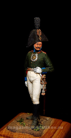 Сборная миниатюра из металла Обер-офицер Сибирского гренадерского полка, 1:30, Оловянный парад