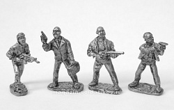 Сборные фигуры из металла Бандиты (набор 4 фигуры), 28 мм, Кордегардия (Москва)