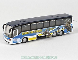 Масштабная модель в сборе и окраске СТ10-025-3 Автобус экскурсионный Санкт-Петербург, Технопарк (1/43)