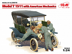 Сборная модель из пластика Model T 1911 с американскими механиками 1:24, ICM