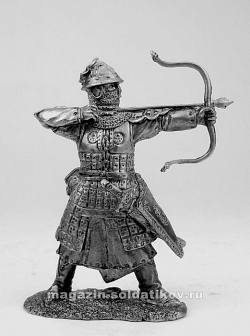 Миниатюра из металла Монгольский лучник, 13-14 вв., 54 мм, Солдатики Публия