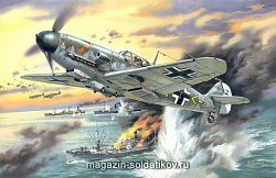 Сборная модель из пластика Bf 109F-4/B, WWII German Fighter-Bomber (1/48) ICM