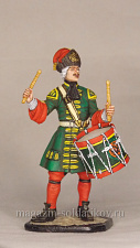 Миниатюра в росписи Гренадерский барабанщик лейб-гвардии Преображенского полка, 1708-1, 54 мм, Сибирский партизан. - фото
