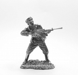 Миниатюра из олова 5395 СП Младший сержант с пулеметом Дегтярева, 1944 г. 54 мм, Солдатики Публия
