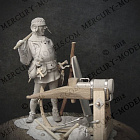 Сборная фигура из смолы Medieval gunner-shooter 15c, 75 мм, Mercury Models