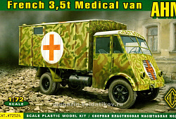 Сборная модель из пластика Медицинский фургон на базе 3,5т грузовика AHN АСЕ (1/72)