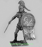 Миниатюра из олова Греческий гоплит с махайрой (Менелай), 450 г. до н.э., 54 мм, Россия - фото