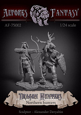 Сборная миниатюра из смолы Северные охотники на драконов, 75 мм, Altores studio, - фото