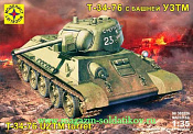 Сборная модель из пластика Советский танк Т-34/76 с башней УЗТМ, 1:35 Моделист - фото