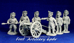 Сборные фигуры из смолы Армейская пешая артиллерия 1812 г., Россия, 28 мм STP-miniatures