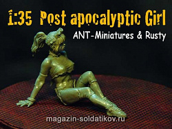 Сборная миниатюра из смолы POSTAPOCALYPTIC / ADVENTURER GIRL. (1/35) Ant-miniatures