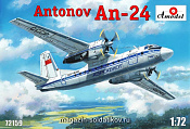 Сборная модель из пластика Антонов Aн-24 Советский пассажирский самолет Amodel (1/72) - фото